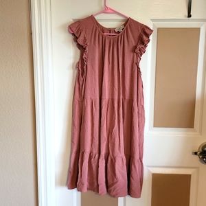 Womens sleeveless dress, size XL, lightweight, mauve